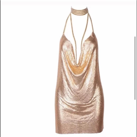Gold metal and sequin club dress - Picture 5 of 6
